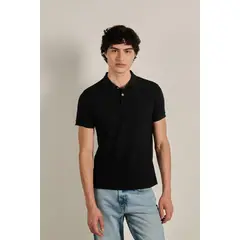KOAJ - Camiseta polo ajustada unicolor con botones y manga corta HOMBRE