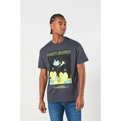 KOAJ - Camiseta gris de Rick and Morty con manga corta Hombre
