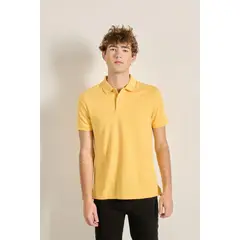 KOAJ - Camiseta Polo unicolor con cuello y puños tejido Hombre