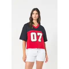 KOAJ - Camiseta crop top oversize femenina Mujer