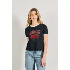 KOAJ - Camiseta de contrastes femenina de cherries MUJER