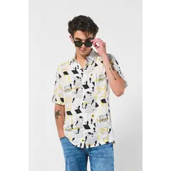 KOAJ - Camisa unicolor manga corta para hombre, confeccionada Hombre