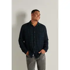 KOAJ - Camisa manga larga unicolor para hombre cuenta con cuello HOMBRE