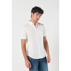 KOAJ - Camisa con cuello button down, manga corta con colores Hombre