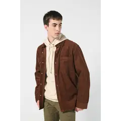 KOAJ - Sobre camisa en pana con colores solidos de onda utilit Hombre