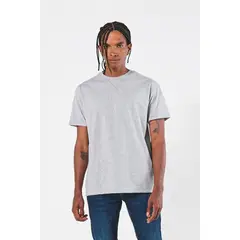 KOAJ - Camiseta gris clara con doblez en puños y manga corta Hombre