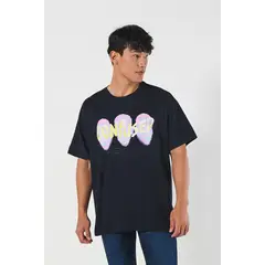 KOAJ - Camiseta oversize azul manga corta con arte futurista HOMBRE