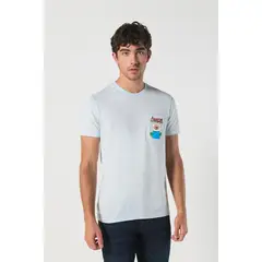 KOAJ - Camiseta con bolsillo, manga corta, crema, con estampado HOMBRE