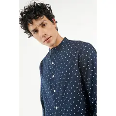 KOAJ - Camisa unicolor con cuello nerú para hombre, elaborada en HOMBRE
