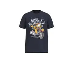 KOAJ - Camiseta unicolor con diseÃ±o de Garfield y cuello redo MUJER