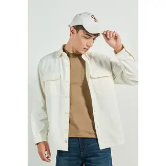 KOAJ - Sobrecamisa unicolor con doble bolsillo y manga larga Hombre