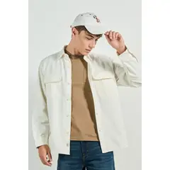 KOAJ - Sobrecamisa unicolor con doble bolsillo y manga larga Hombre