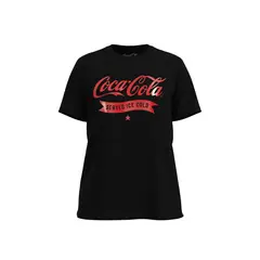 KOAJ - Camiseta unicolor con diseÃ±o rojo de Coca-Cola y manga MUJER