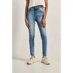 KOAJ - Jean jegging súper tiro alto azul claro con 5 bolsillos