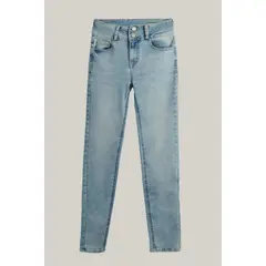 KOAJ - Jean azul claro push up con doble botón y pretina anch Mujer