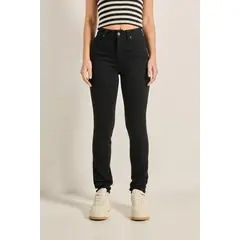 KOAJ - Jean negro tipo jegging ajustado con bolsillos y tiro a