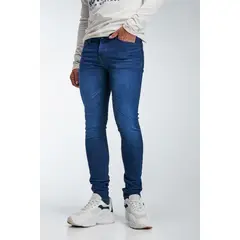 KOAJ - Jean súper skinny azul intenso con tiro bajo y ajuste ceñ HOMBRE