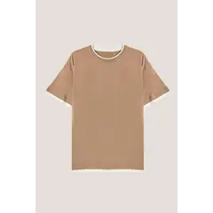 KOAJ - Camiseta café manga corta oversize con contrastes HOMBRE