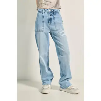 KOAJ - Jean 90´S para mujer en tono azul claro cuenta con rotos MUJER