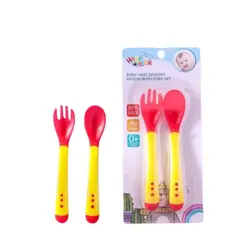 GENERICO - Cubiertos Con Sensor de Temperatura Para Bebe Libre de BPA