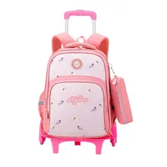AGUGU STORE - Morral Mochila Escolar Infantil con ruedas + Cartuchera