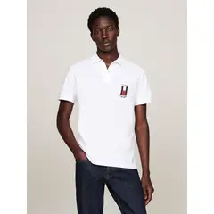 TOMMY HILFIGER - Polo Blanca de corte regular con logo vertical