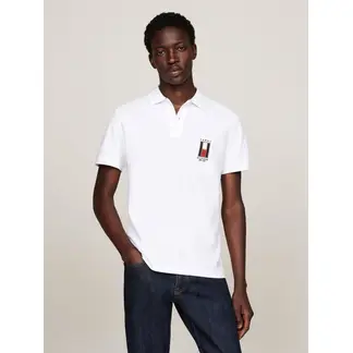 TOMMY HILFIGER - Polo Blanca de corte regular con logo vertical