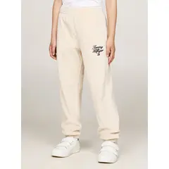 TOMMY HILFIGER - Pantalón Para Niña Beige Velour Con Logo Script
