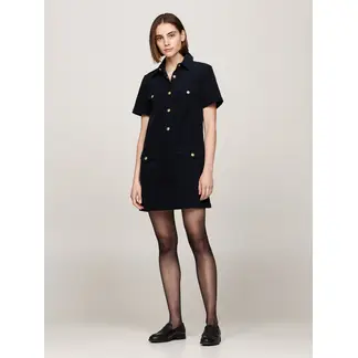 TOMMY HILFIGER - Vestido azul corto de manga corta