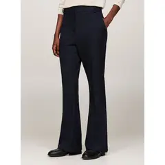 TOMMY HILFIGER - Pantalón azul acampanado con logo esmaltado