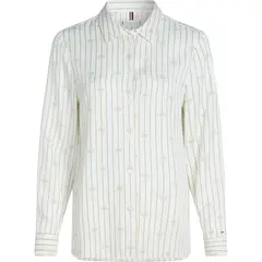 TOMMY HILFIGER - Camisa blanca de rayas estilo cuerda