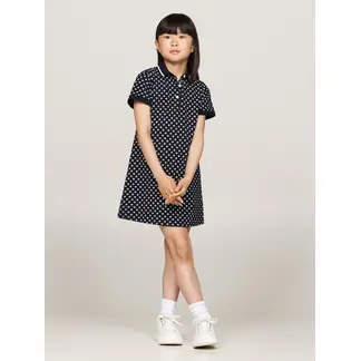 TOMMY HILFIGER - Vestido Azul Niña Tipo Polo y Estampado De Estrellas