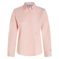 TOMMY HILFIGER - Camisa rosa Essential de popelín con corte regular