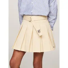 TOMMY HILFIGER - Falda Amarillo Niña De Algodón Con Cinturón Anudable