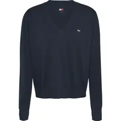 TOMMY HILFIGER - Saco azul con cuello en v Tommy Jeans