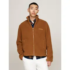 TOMMY HILFIGER - Saco Cafe de felpa con cremallera para hombre