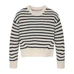 TOMMY HILFIGER - Saco Tejido Essential De Rayas Azul Para Niña