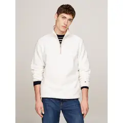 TOMMY HILFIGER - Saco Color Crema de media cremallera para hombre