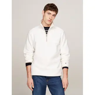 TOMMY HILFIGER - Saco Color Crema de media cremallera para hombre