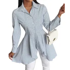 YURELKSHOP - BLUSA CAMISERA MANGA LARGA COLA PATO