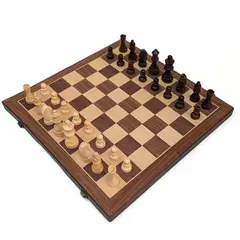 GENERICO - Juego Ajedrez Madera Tablero 40x40 Cm Grande Plegable