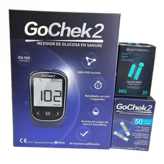 PREMIER - COMBO GLUCOMETRO Gochek2 CON 50 TIRAS 50 LANCETAS