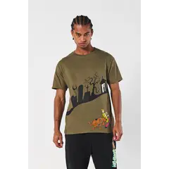 KOAJ - Camiseta verde oscura de Scooby-Doo con manga corta Hombre