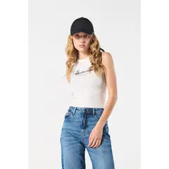 KOAJ - Camiseta femenina manga sisa con estampado en frente Mujer