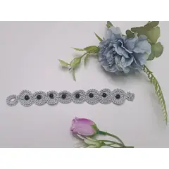 GENERICO - Pulsera tejida en crochet Gris