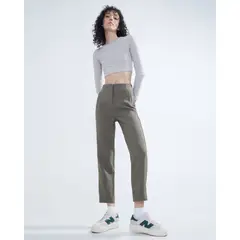 SEVEN SEVEN - Pantalón Con Prenses Para Mujer Verde