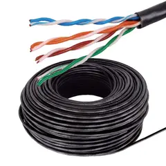 MIOKEE - CABLE UTP CATEGORIA 6 100% COBRE CARRETE 100 METROS EXTERIOR NEGRO