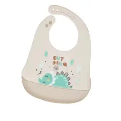 GENERICO - Babero Silicona Impermeable Con Bolsillo Fácil Limpieza