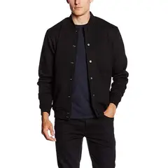 URBAN PLUS - Chaqueta hombre beisbolera negra unicolor