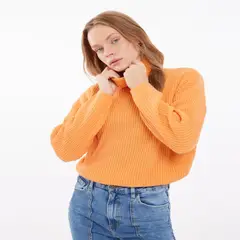 SEVEN SEVEN - Saco Para Mujer Cuello Alto O Cuello Tortuga Color Naranja Marca #28330625